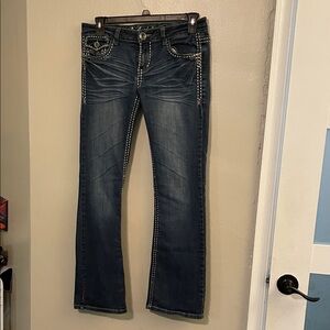 L.A. Idol USA Stylish Blue Women’s Jeans with Embellished Details Sz 11 Bootcut